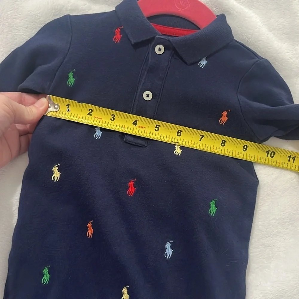 Ralph Lauren Baby Jumper Size 3 Months Navy Blue Multi color horse logo